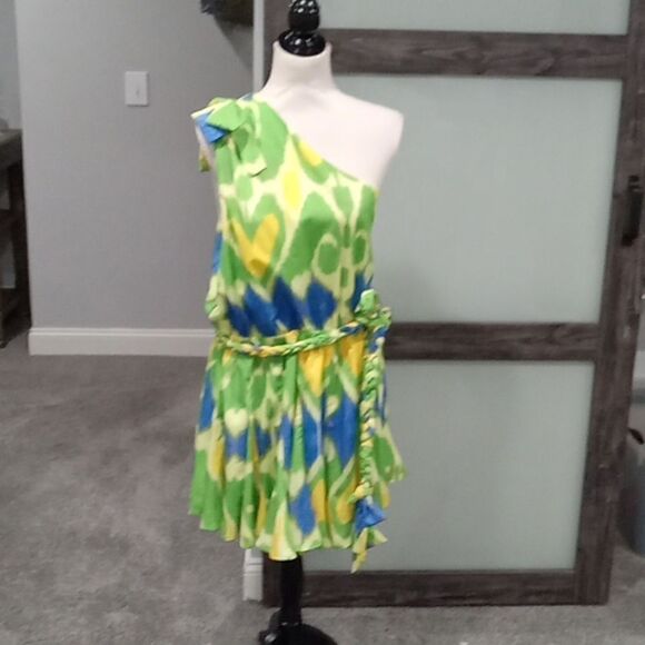 L'Atiste By Amy 1 shoulder short jumpsuit w braided belt size 4X NWT - Picture 1 of 4